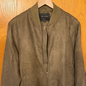 Banana Republic Men's Khaki Suede Bomber Jacket